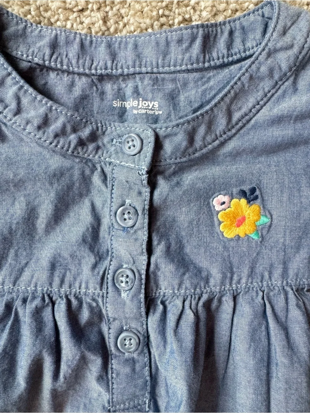 Carter’s Old Navy Girls Top Bundle Size 5T Chambray Shirt Lemon Tank